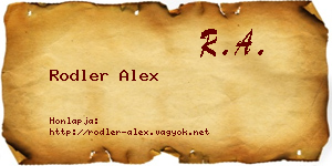 Rodler Alex névjegykártya
