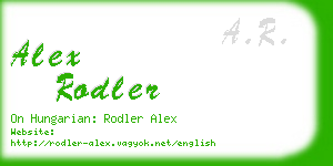 alex rodler business card
